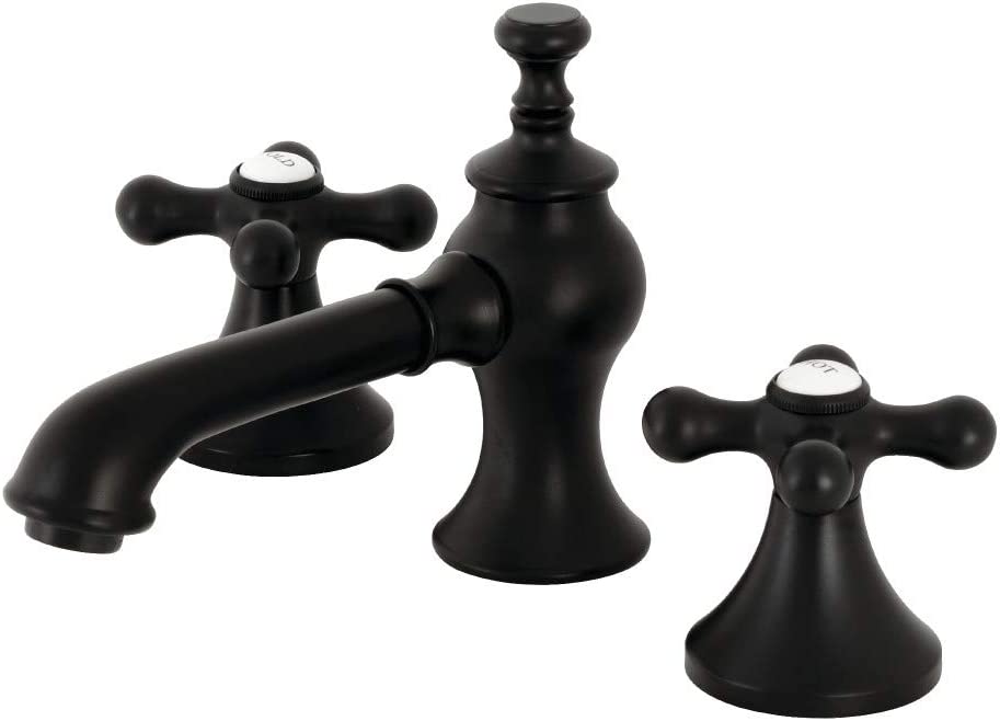 Kingston Brass KC7060AX Vintage Widespread Bathroom Faucet, Matte Black