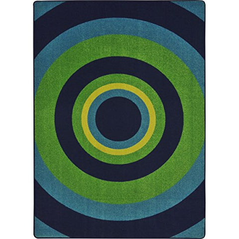 Joy Carpets Kid Essentials Fascinate Teen Area Rugs, 92-Inch by 129-Inch by 0.36-Inch, Navy
