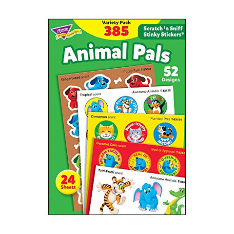 TREND enterprises, Inc. Animal Pals Stinky Stickers Variety Pack, 385 ct.