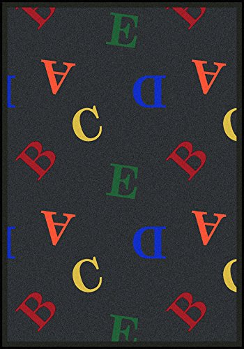 Joy Carpets Playful Patterns Childrens Love Letters Area Rug, Licorice, 54 x 78