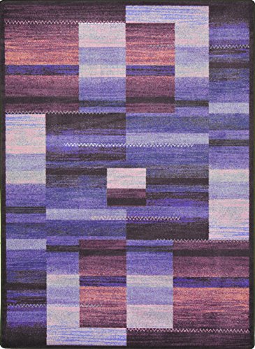 Joy Carpets Kid Essentials Boomblox Teen Area Rugs, 64-Inch by 92-Inch by 0.36-Inch, Purple