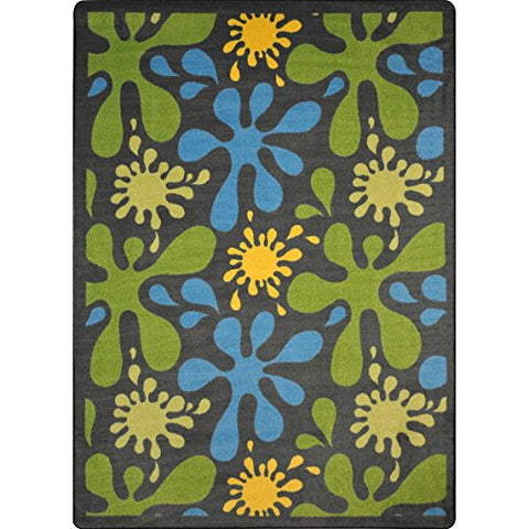 Joy Carpets Kid Essentials Splat Teen Area Rugs, 46-Inch by 64-Inch by 0.36-Inch, Gray