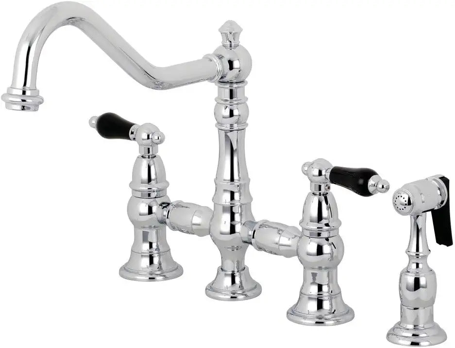 Kingston Brass KS3271PKLBS Duchess Bridge Kitchen Faucet, Polished Chrome