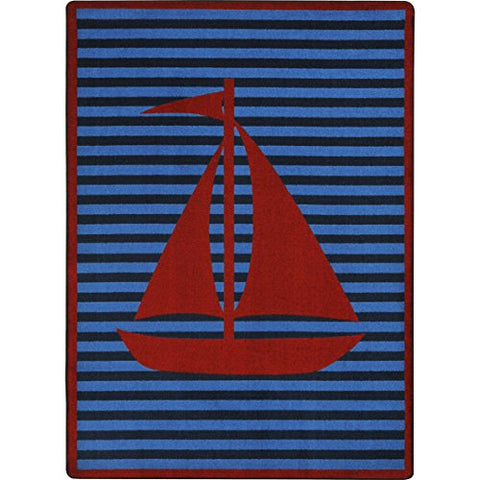 Joy Carpets 1903B-03 Following Seas Childrens Rugs, B, Red