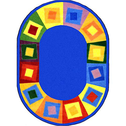 Joy Carpets Kid Essentials Off Balance Teen Area Rugs, 64-Inch by 92-Inch by 0.36-Inch, Brights