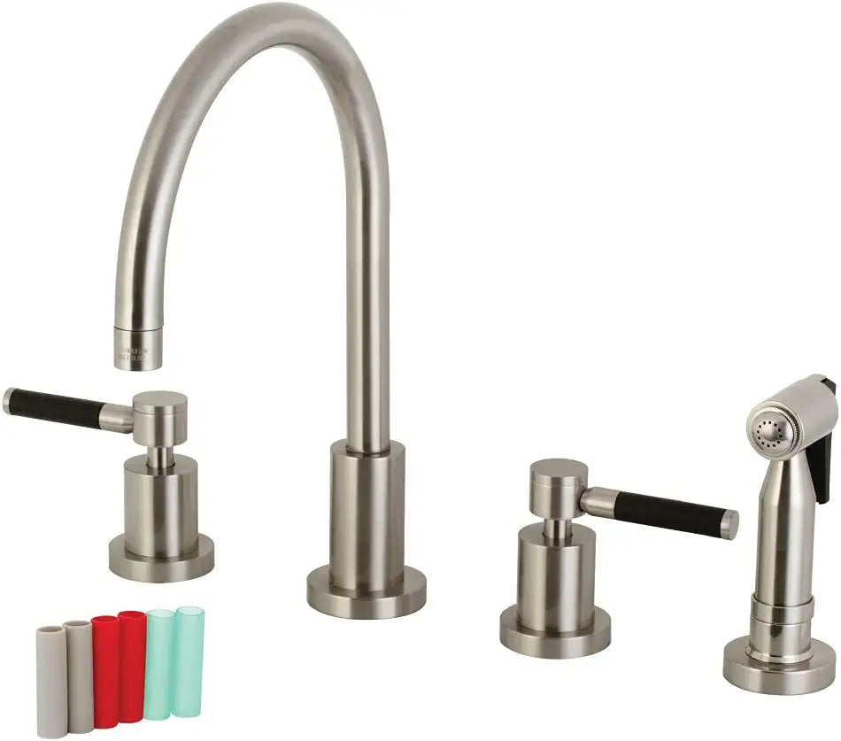 Kingston Brass KS8728DKLBS Kaiser Widespread Kitchen Faucet, Brushed Nickel