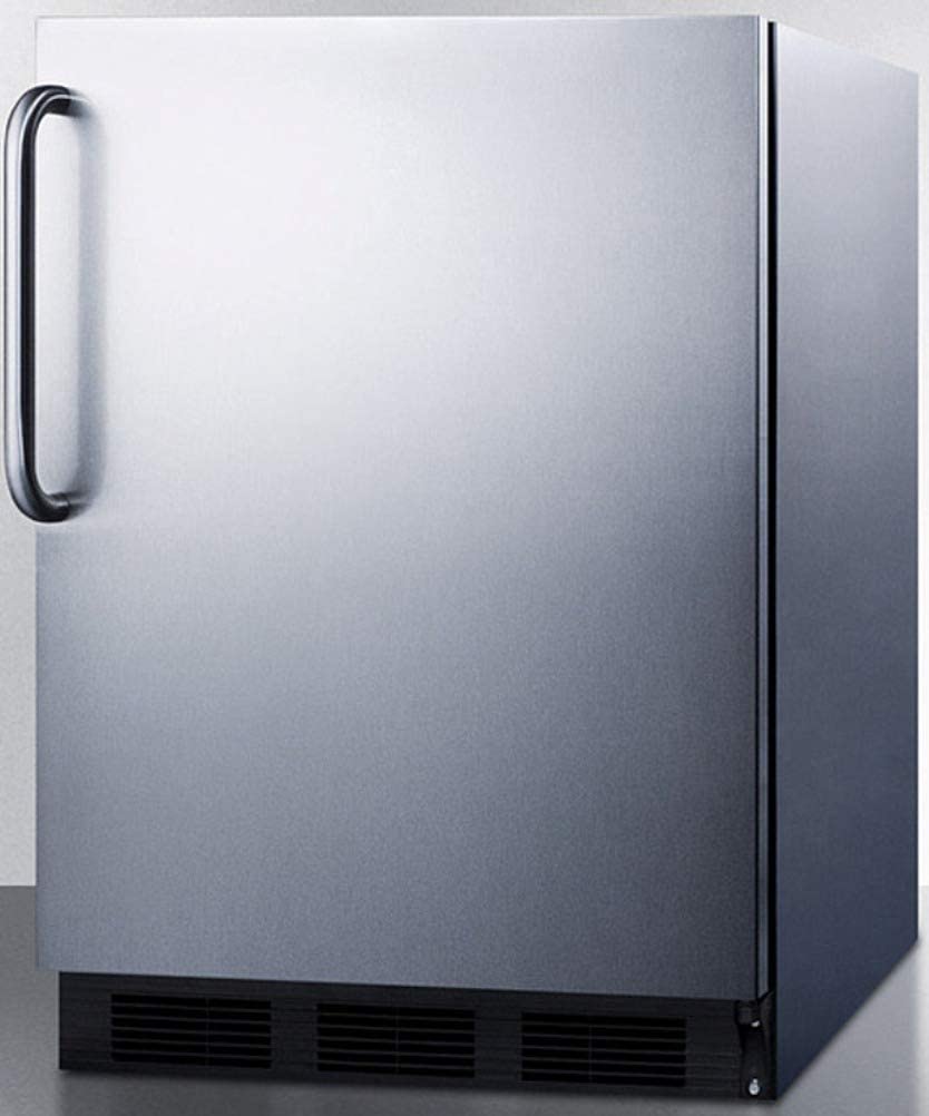 Summit Appliance CT663BKCSSADA ADA Compliant Built-in Undercounter Refrigerator-Freezer for Residential Use, Cycle Defrost w/Deluxe Interior, Stainless Steel Exterior, and Towel Bar Handle