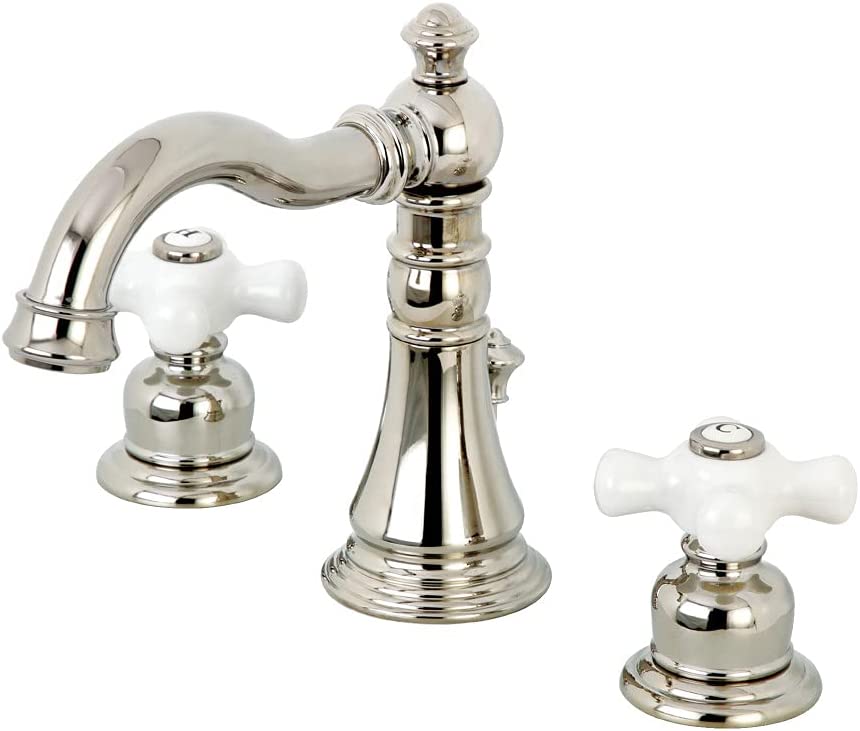 Kingston Brass FSC1979PX American Classic Widespread Bathroom Faucet, Polished Nickel
