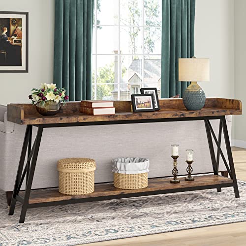 Tribesigns 70.9 inch Extra Long Console Table Behind Couch Rustic Industrial Sofa Table for Living Room Narrow Entryway Hallway Long Bar Table