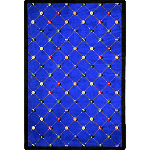 Joy Carpets Games People Play Billiards Gaming Area Rugs, 64-Inch by 92-Inch by 0.36-Inch, Blue