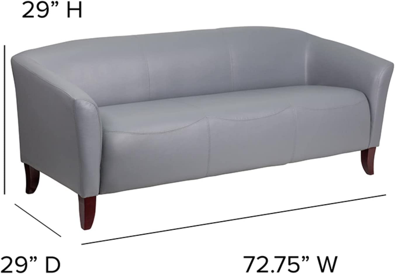 Flash Furniture HERCULES Imperial Series Gray LeatherSoft Sofa
