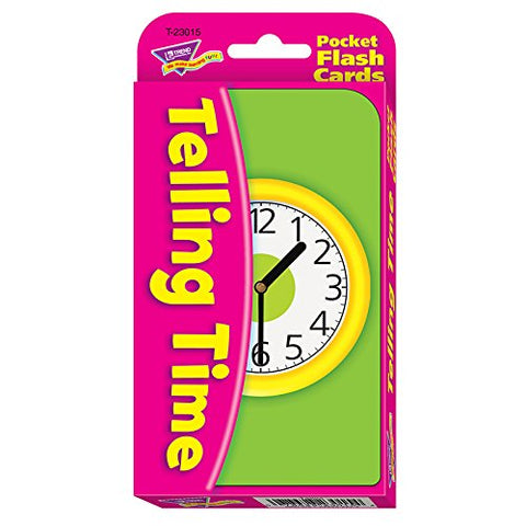 TREND Pocket Flash Cards, 3 1/8&#34; x 5 1/4&#34;, Telling Time, Box of 56