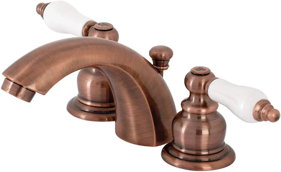 Kingston Brass KB956PL Victorian Mini-Widespread Bathroom Faucet, Antique Copper