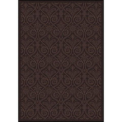 Joy Carpets Any Day Matinee Damascus Theater Area Rugs, 64-Inch by 92-Inch by 0.36-Inch, Brown