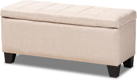 Baxton Studio Fera Modern and Contemporary Beige Fabric Upholstered Storage Ottoman