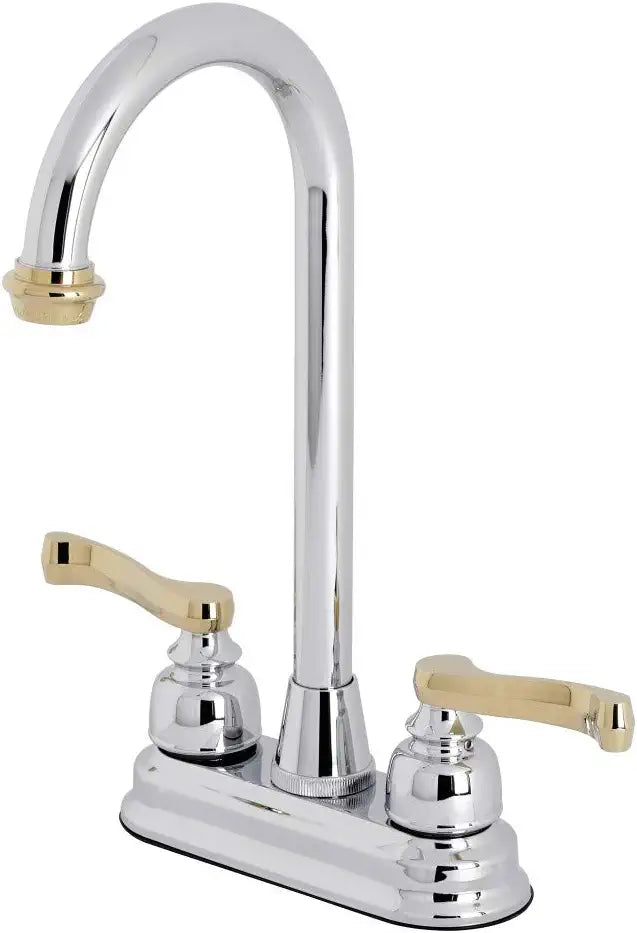 Kingston Brass KB8494FL Royale Bar Faucet, Polished Chrome/Polished Brass