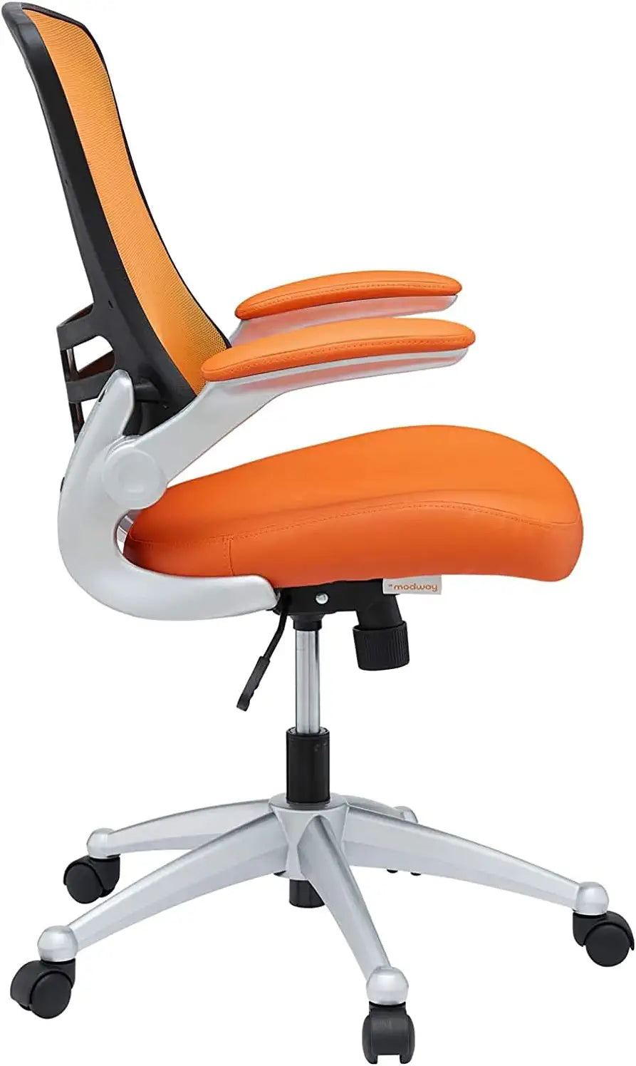 Modway EEI-210-ORA Attainment Mesh Back and Vinyl Seat Modern Office Chair in Orange 26.5&#34;L x 26.5&#34;W x 39.5-43.5&#34;H