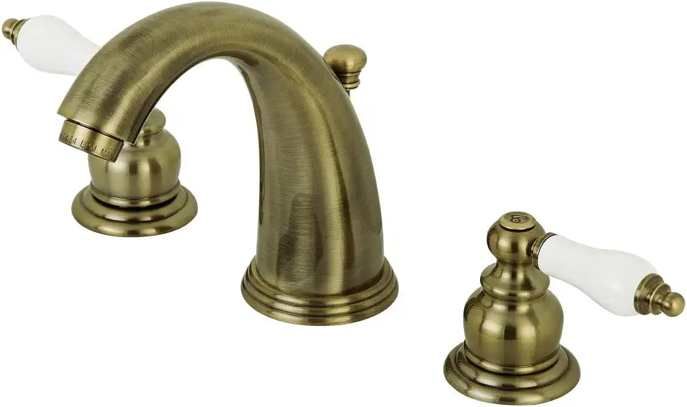 Kingston Brass KB983PLAB Victorian 2-Handle 8 in. Widespread Bathroom Faucet, Antique Brass