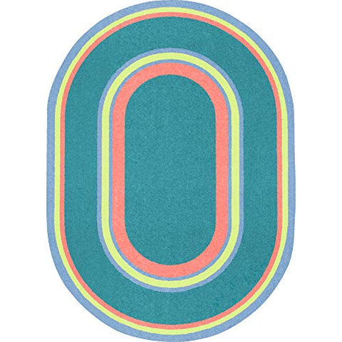 Joy Carpets Kid Essentials Ripples Misc Sold Color Area Rugs, 92-Inch by 129-Inch by 0.36-Inch, Teen