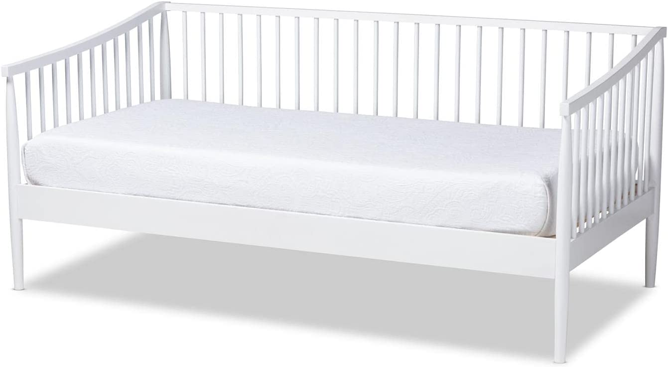 Baxton Studio Renata Classic and Traditional White Finished Wood Twin Size Spindle Daybed