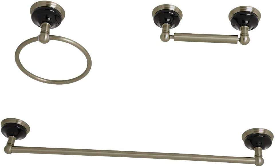 Kingston Brass BAK911248BN Water Onyx Bathroom Hardware Set, Brushed Nickel