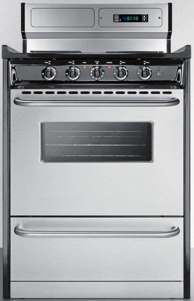 Summit TEM630BKWY Kitchen Cooking Range, Stainless Steel