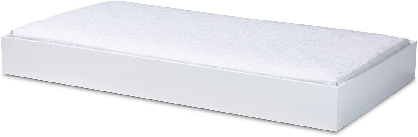 Baxton Studio Renata Modern and Contemporary White Finished Wood Twin Size Trundle