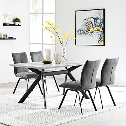 Armen Living Margot and Charcoal Rylee 5 Piece Modern Rectangular Dining Set