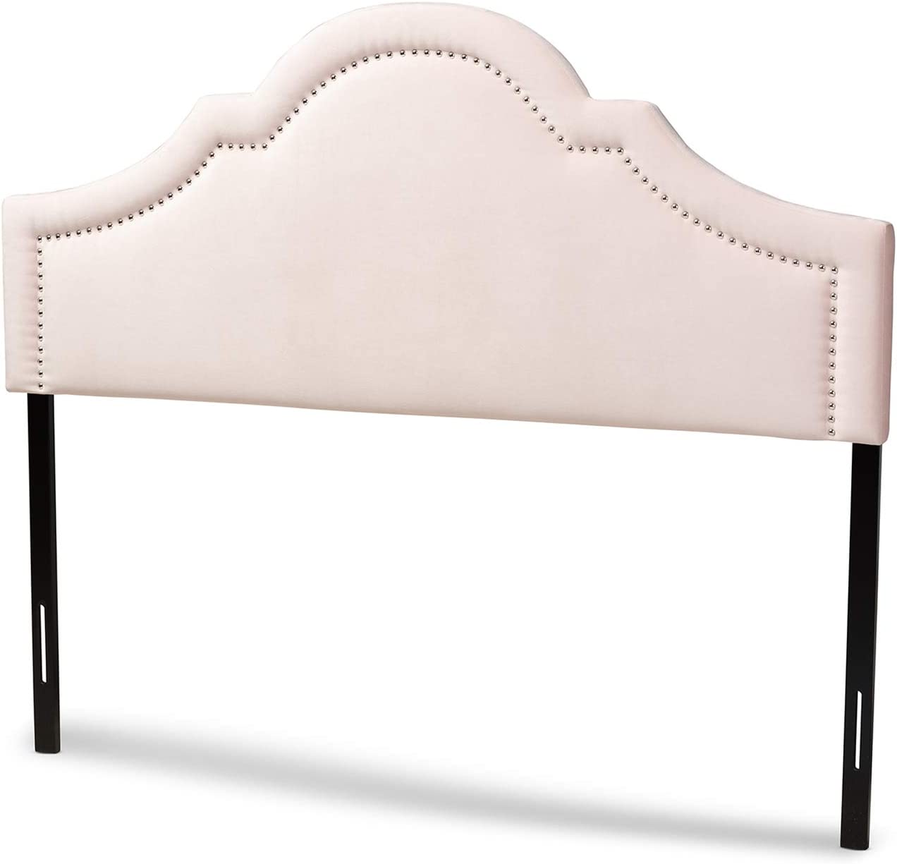 Baxton Studio Rita Modern and Contemporary Light Pink Velvet Fabric Upholstered Full Size Headboard