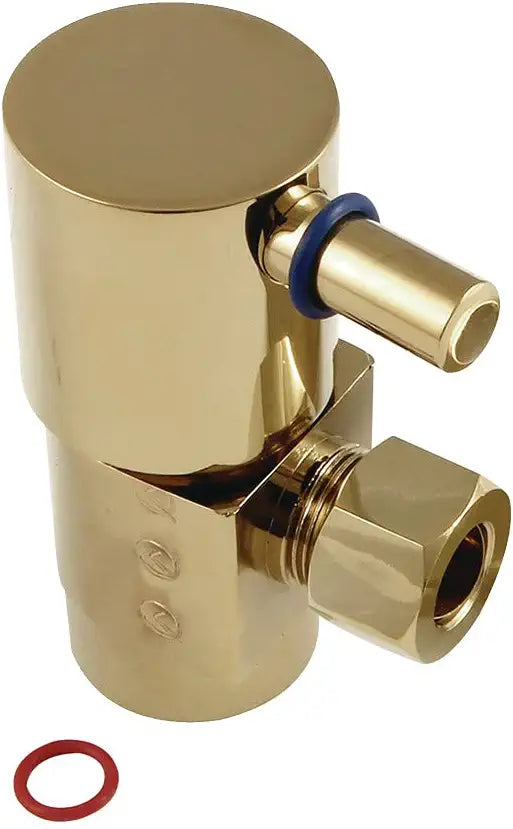 Kingston Brass CD43302DL Concord 1/2&#34; IPS x 3/8&#34; O.D. Anti-Seize Deluxe Quarter Turn Ceramic Hardisc Cartridge Angle Stop, Polished Brass