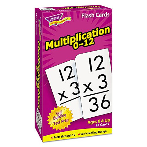 TEPT53105 - Math Flash Cards, Multiplication, 0 To 12, 3x5-7/8