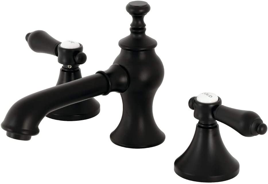 Kingston Brass KC7060BAL Heirloom Widespread Bathroom Faucet, Matte Black