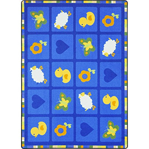 Joy Carpets 1890D-01 Spring Things Childrens Rugs, D, Blue