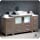 Fresca Torino 60&#34; Gray Oak Modern Bathroom Cabinets w/Top &amp; Vessel Sink