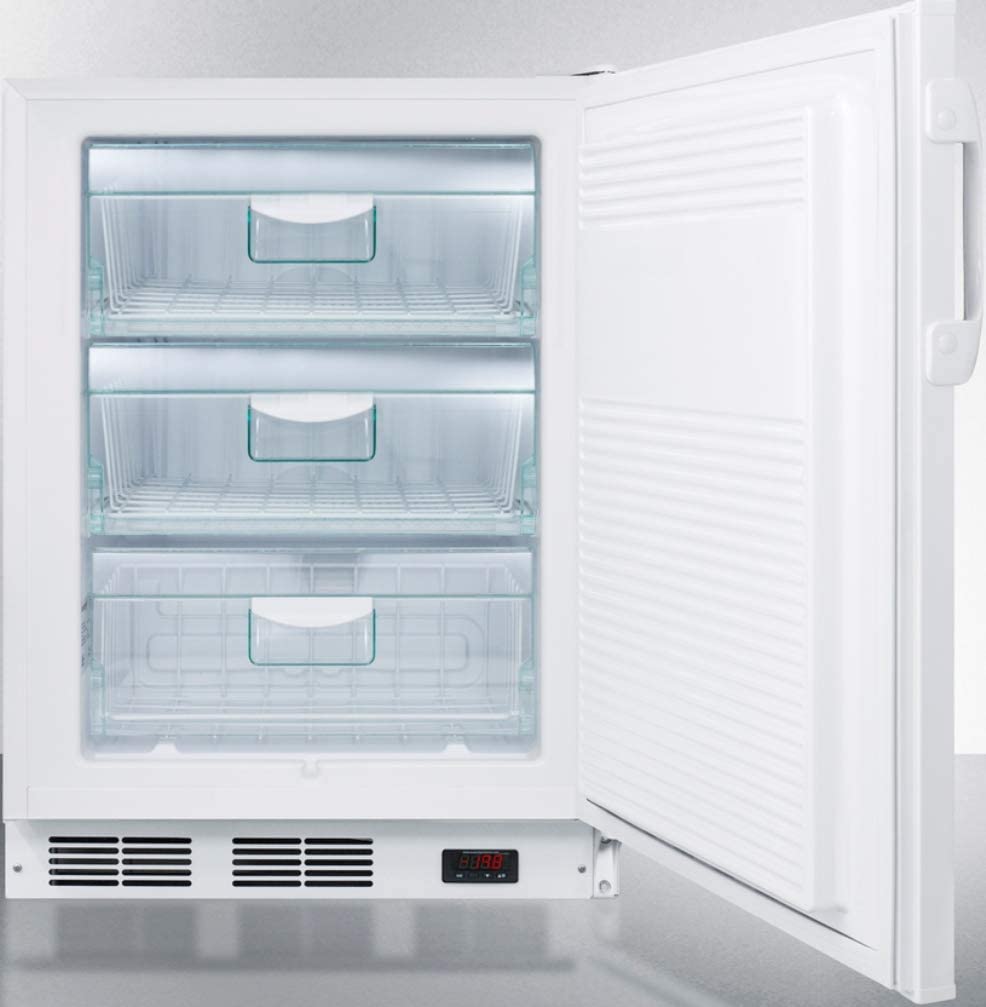 Summit Appliance VT65MLBIADA ADA Compliant Built-in Undercounter Medical All-Freezer Capable of -25Ã‚ÂºC Operation with Front Lock, Manual Defrost, Digital Thermostat and White Cabinet