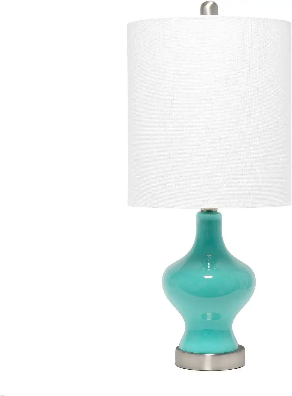 Lalia Home Contemporary Paseo Table Lamp with White Fabric Shade - Teal