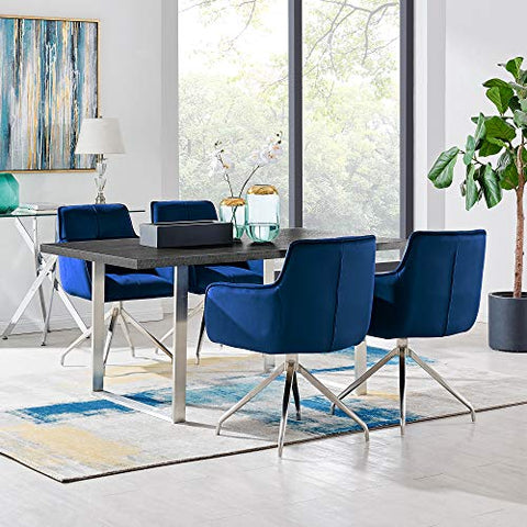 Armen Living Fenton and Blue Noah 5 Piece Modern Rectangular Dining Set