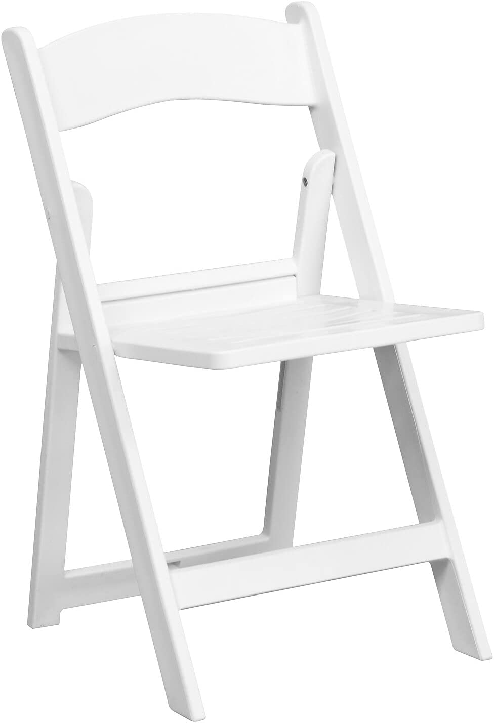 Flash Furniture HERCULES Series 1000 lb. Capacity White Resin Folding Chair with Slatted Seat