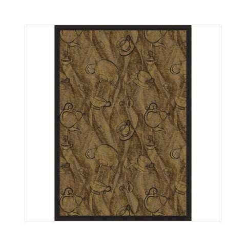 Joy Carpets Kaleidoscope Fresh Brew Whimsical Area Rugs, 92-Inch by 129-Inch by 0.36-Inch, Mocha