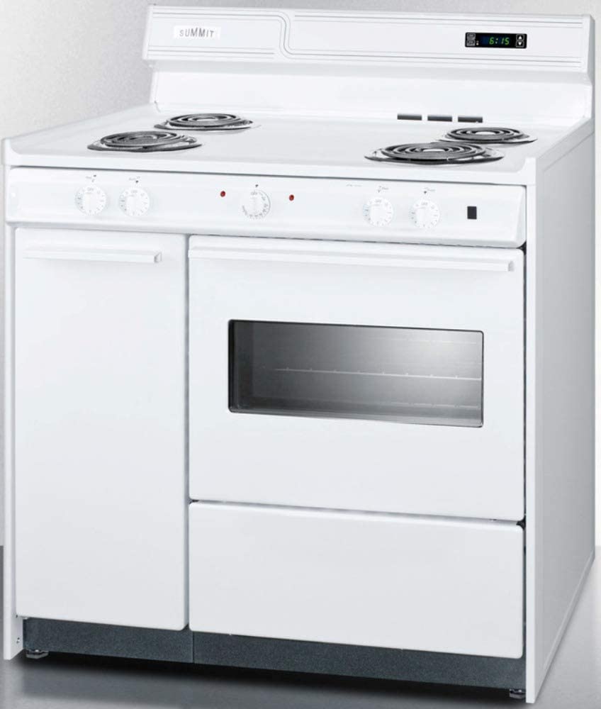 Summit WEM430KW Kitchen Electric Cooking Range, White