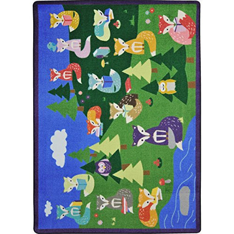Joy Carpets 1883D Foxy Readers Childrens Rugs, D, Multicolor