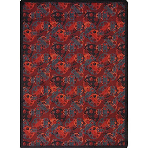 Joy Carpets Any Day Matinee Reeling Theater Area Rugs, 64-Inch by 92-Inch by 0.36-Inch, Burgundy