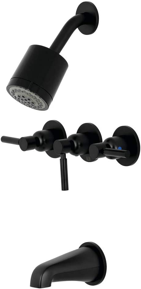 Kingston Brass KBX8130DL Concord Tub and Shower Faucet, Matte Black