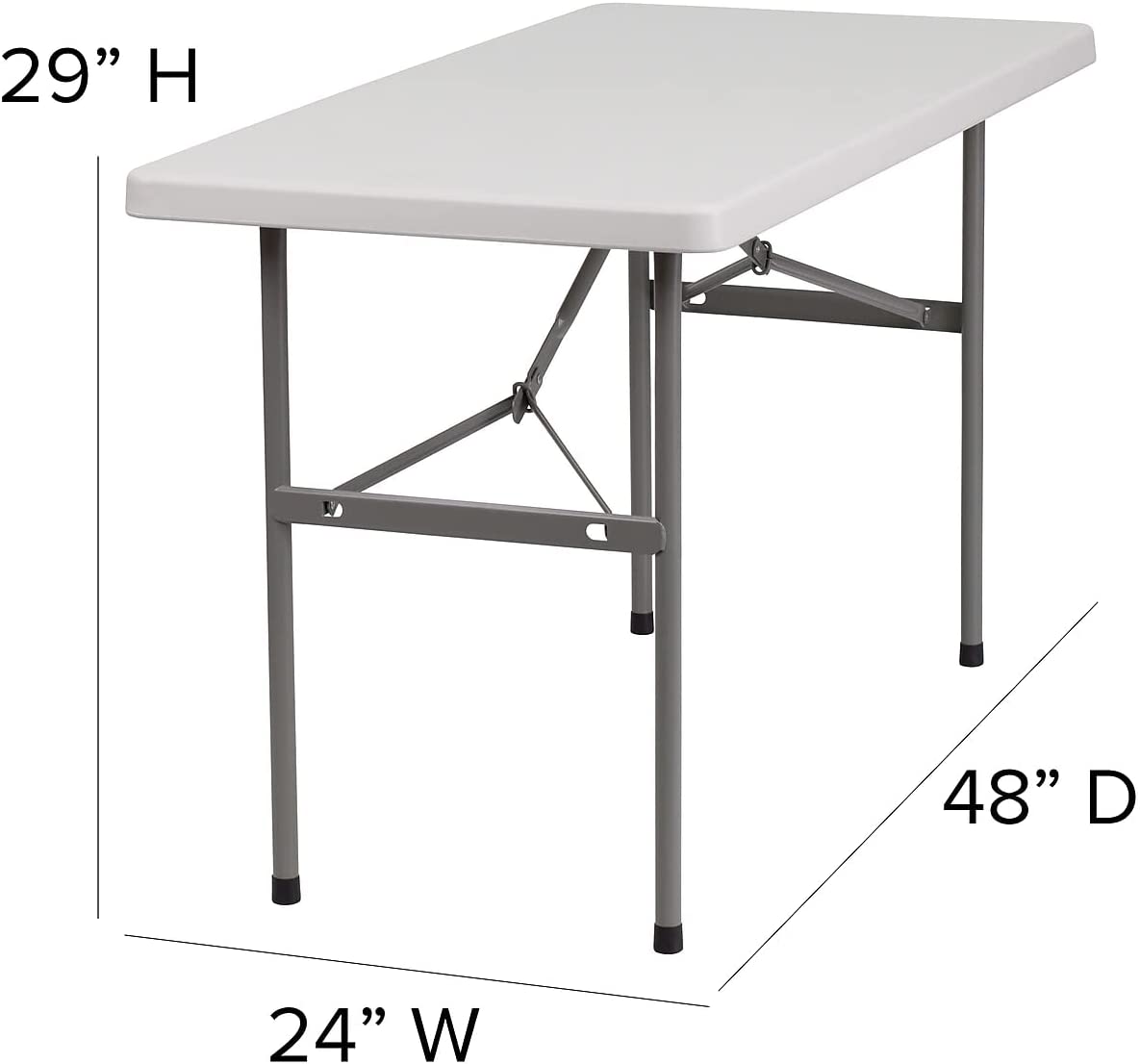 Flash Furniture 4-Foot Granite White Plastic Folding Table
