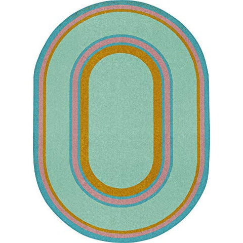Joy Carpets Kid Essentials Ripples Misc Sold Color Area Rugs, 92-Inch by 129-Inch by 0.36-Inch, Teal