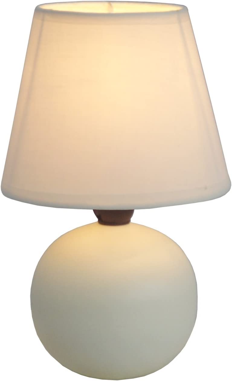 Simple Designs LT2008-YLW Mini Ceramic Globe Table Lamp, Yellow