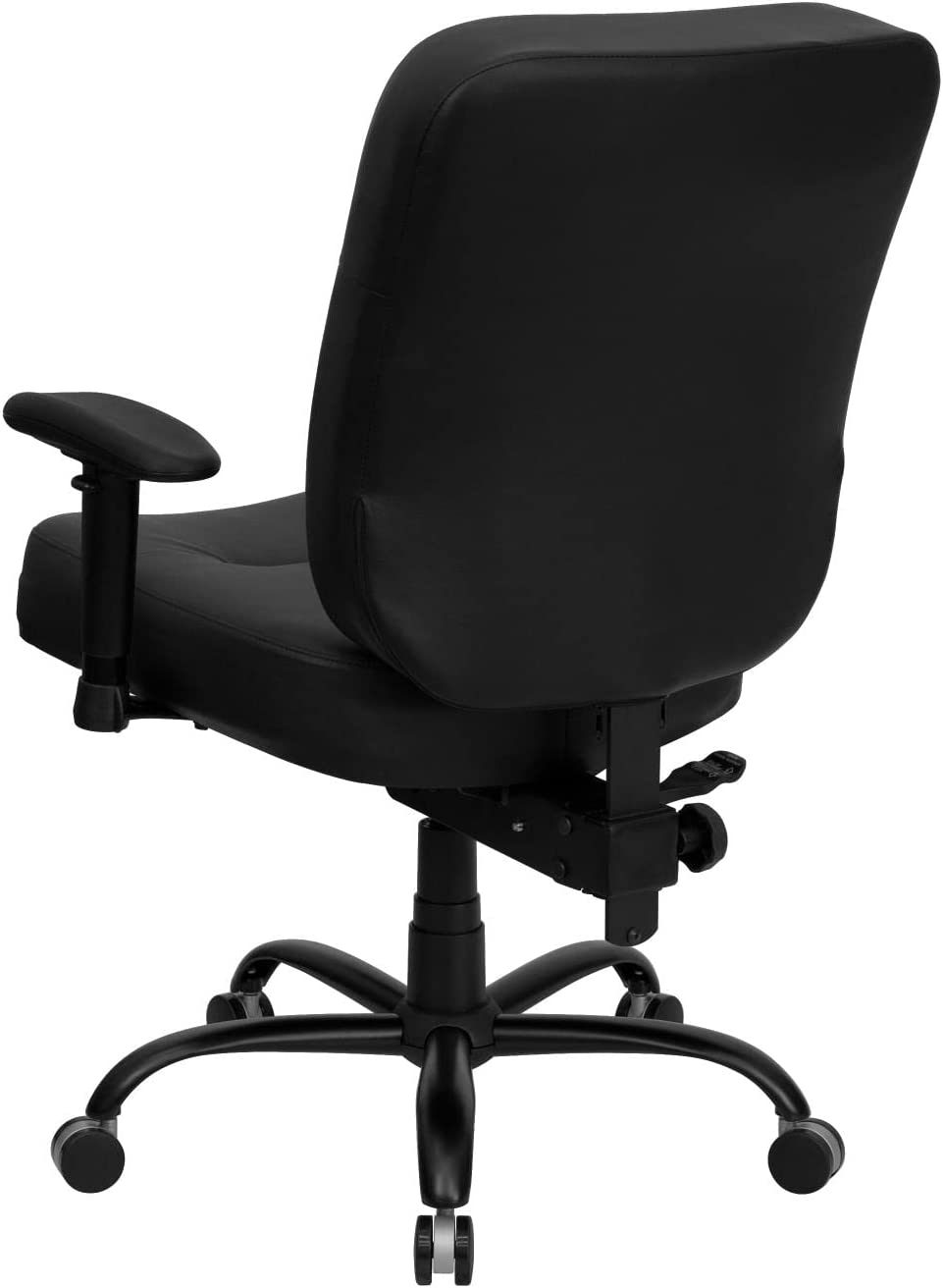 Flash Furniture HERCULES Series Big &amp; Tall 400 lb. Rated Black LeatherSoft Executive Ergonomic Office Chair with Adjustable Arms