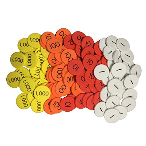 Sensational Math Place Value Discs 4-Value Whole Numbers Pack of 1200