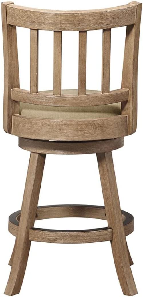 Boraam Sheldon Counter Height Stool, 24-Inch, 1-Pack, Driftwood Wire-Brush and Oatmeal