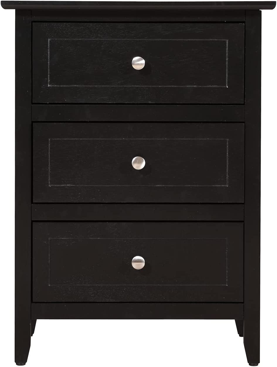 Glory Furniture 3 Drawer Nightstand, Black